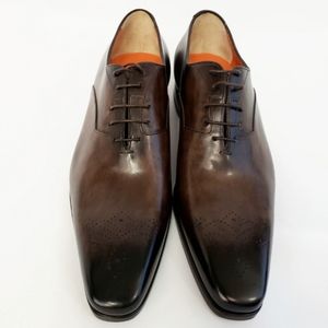 🆕️ NWT Santoni Coffee Brown Oxfords UK10/US11